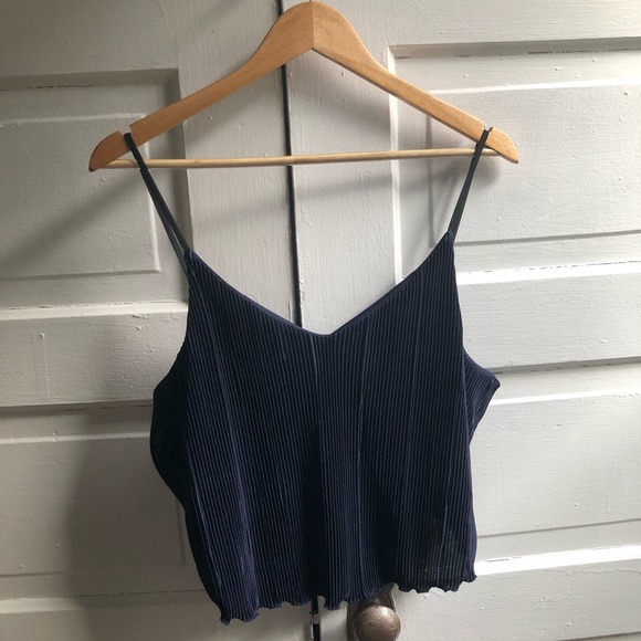 Breezy Navy Crop Top - Picture 1 of 3